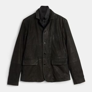 All Saints Survey Waxed Suede Double Layer Blazer